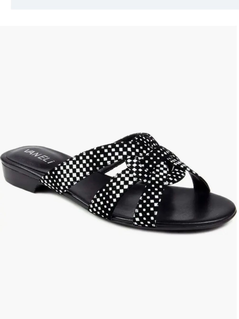 VANELI Broska Check Slide Sandal Black and White Size 9.5